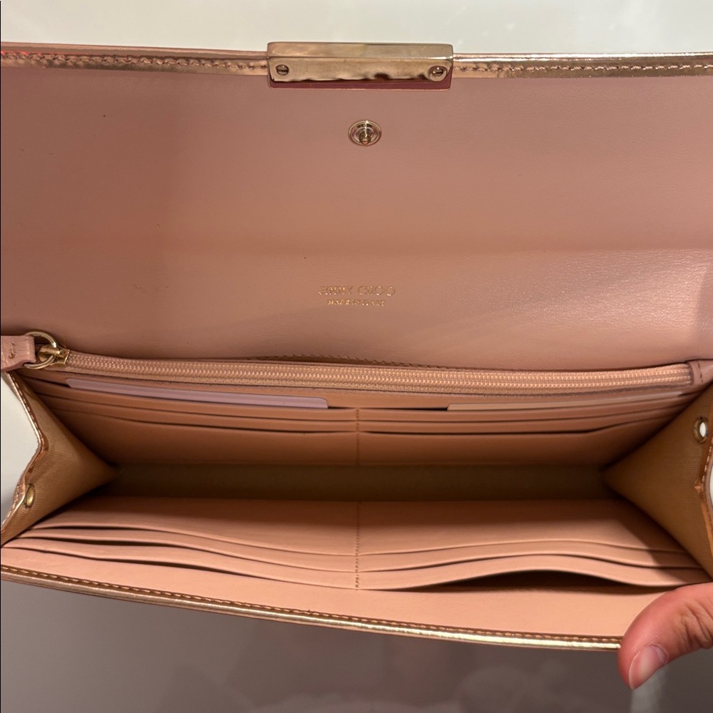 Jimmy Choo Metallic Rose Clutch - Picture 4 of 6